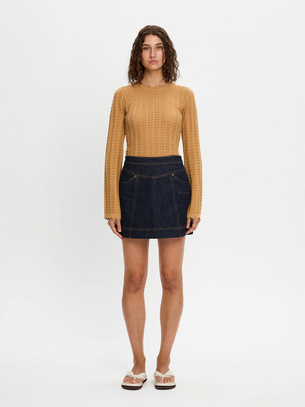 Immy Denim Mini Skirt Outfit Shot Minimal Vibes