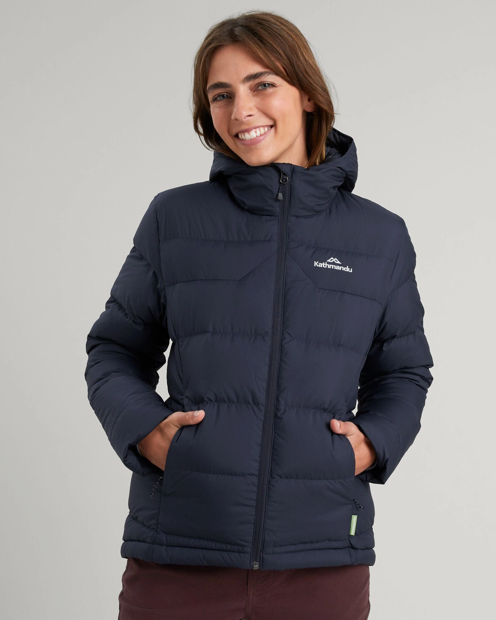 Temperature Regulating Fill Women's Epiq Hooded Down Jacket - Midnight Navy