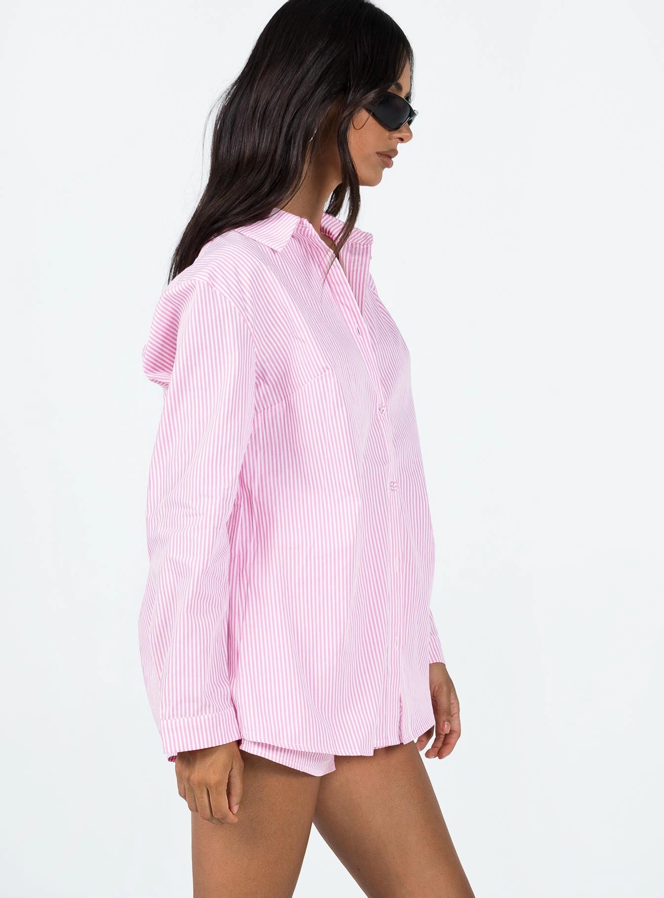 The Chloe Set Pink Stripe Durable Weave No Cling