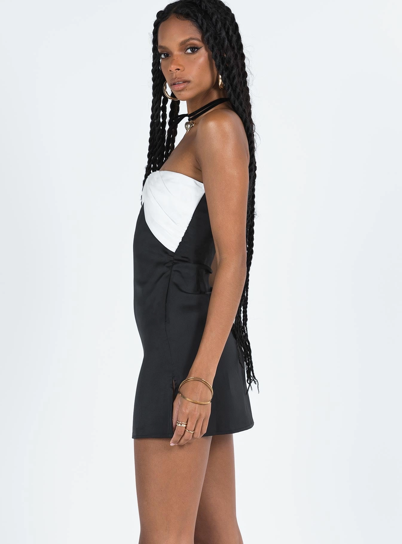 Shared Glow Irena Strapless Mini Dress Black / White