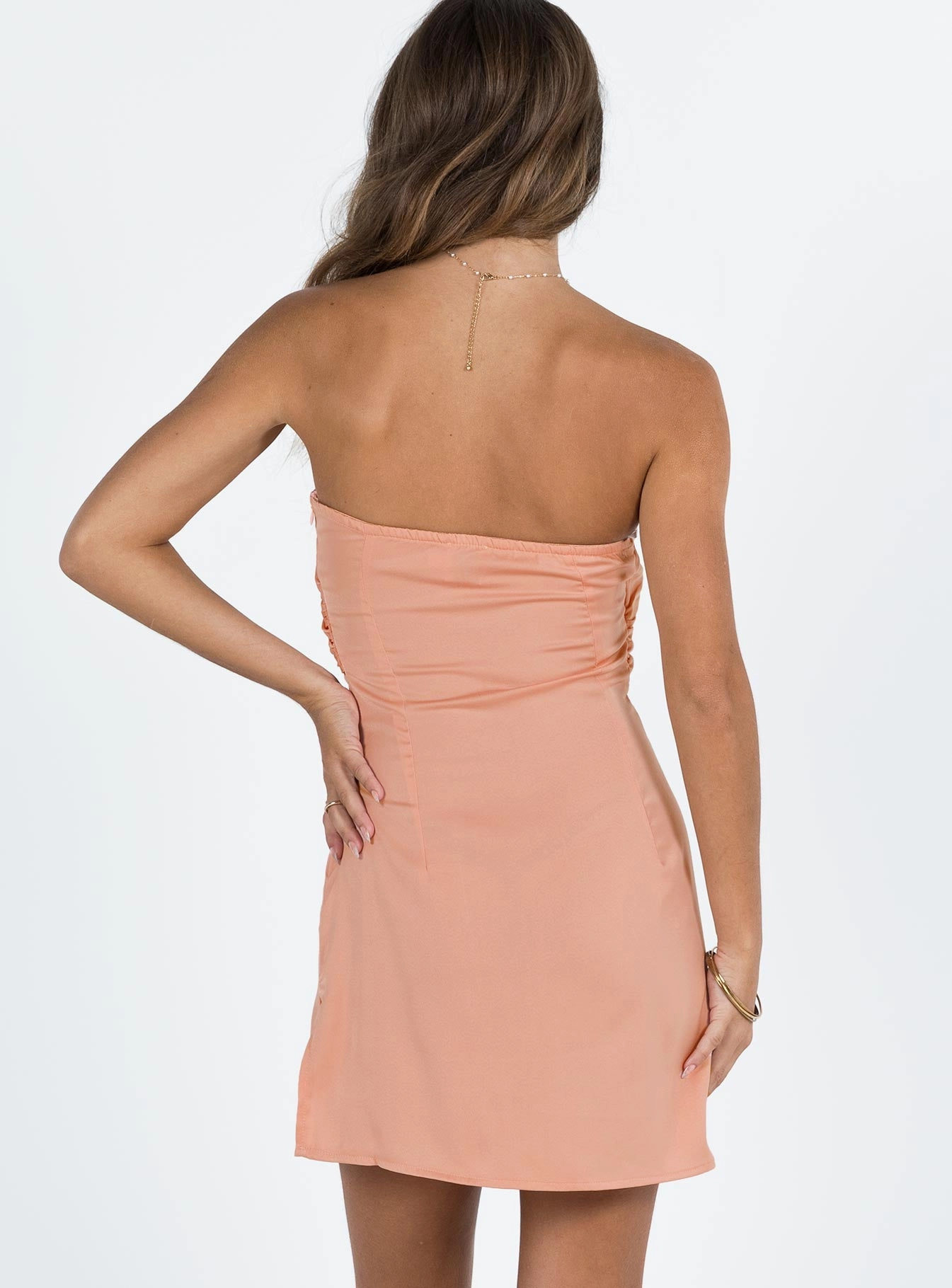 Perfectly Tailored Irena Strapless Mini Dress Dusty Pink
