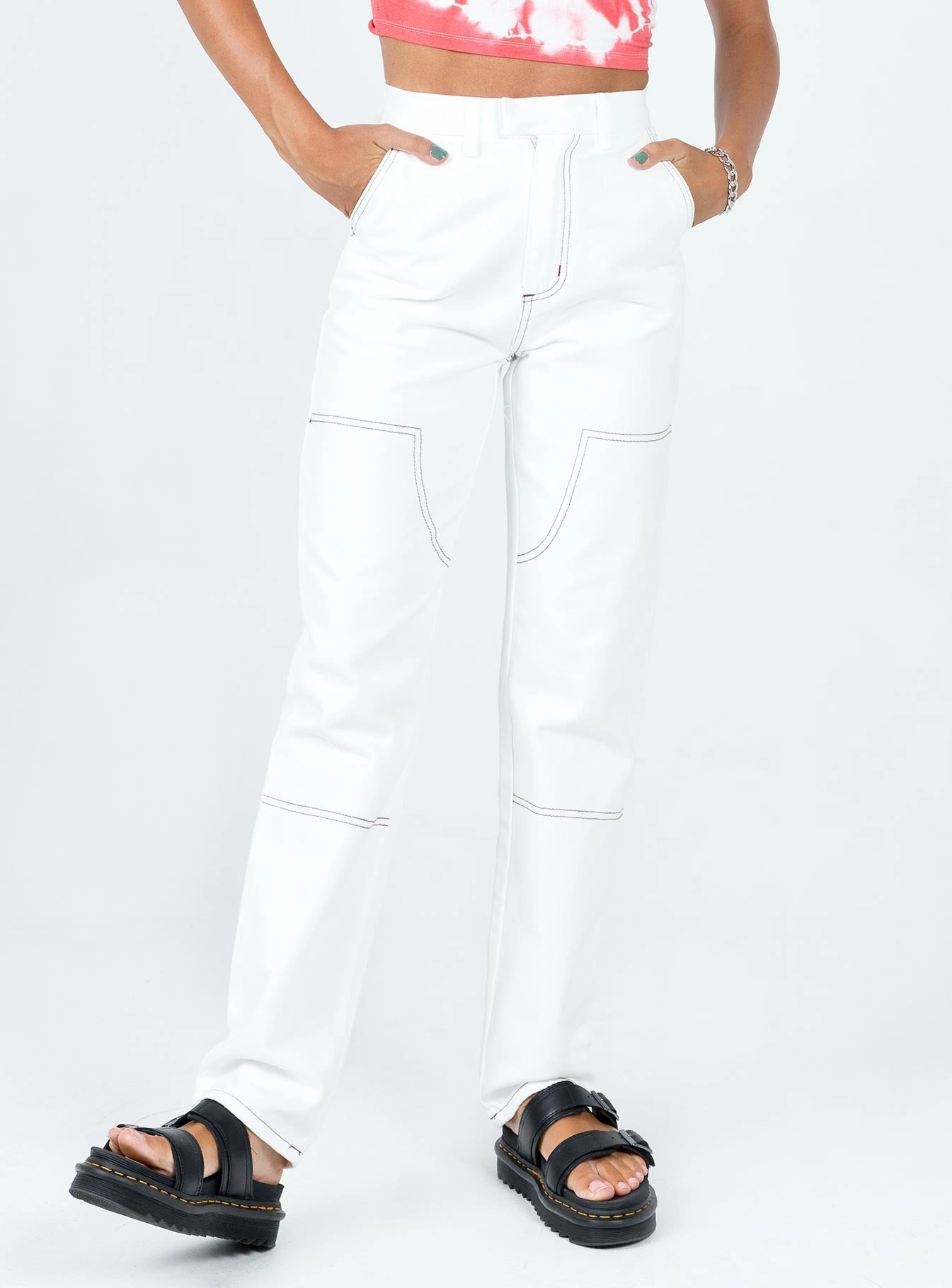 Jadene Pants White Couple Look Athlete Fit Festival Outfit