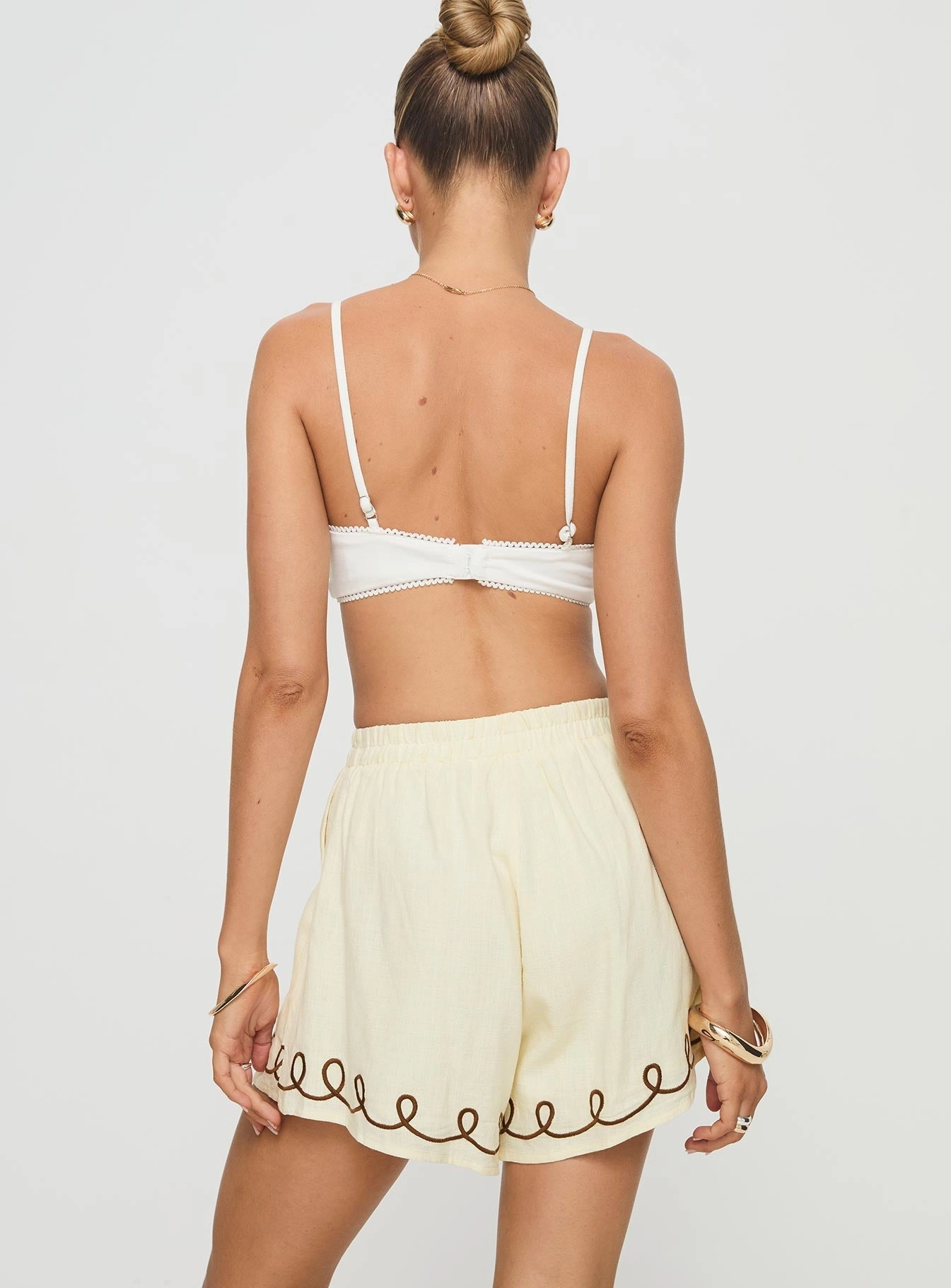 Youth fashion All Fit Jamari Linen Blend Shorts Cream / Brown
