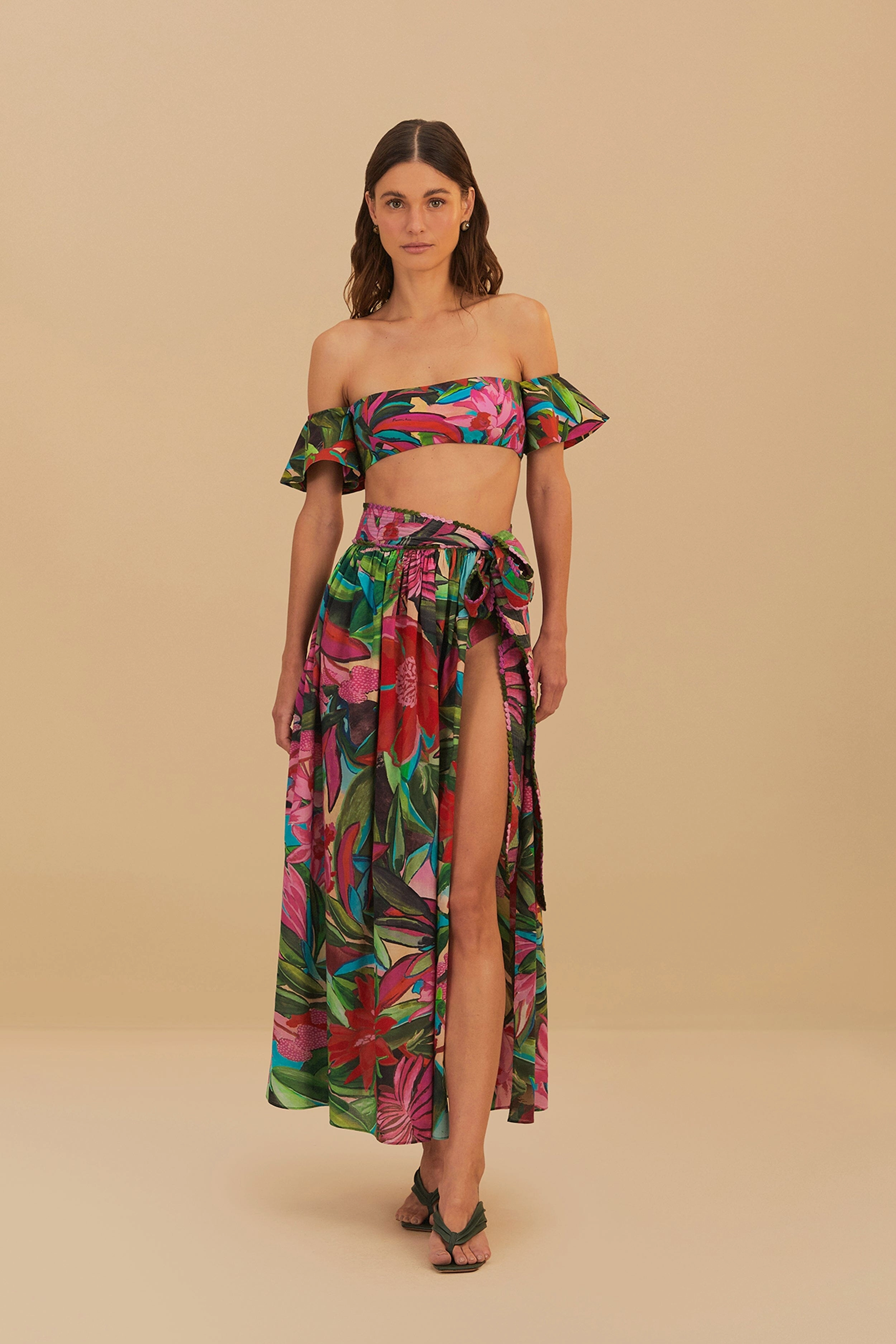 Jardin De Reve Midi Skirt Twist Knot Details Crisp Look