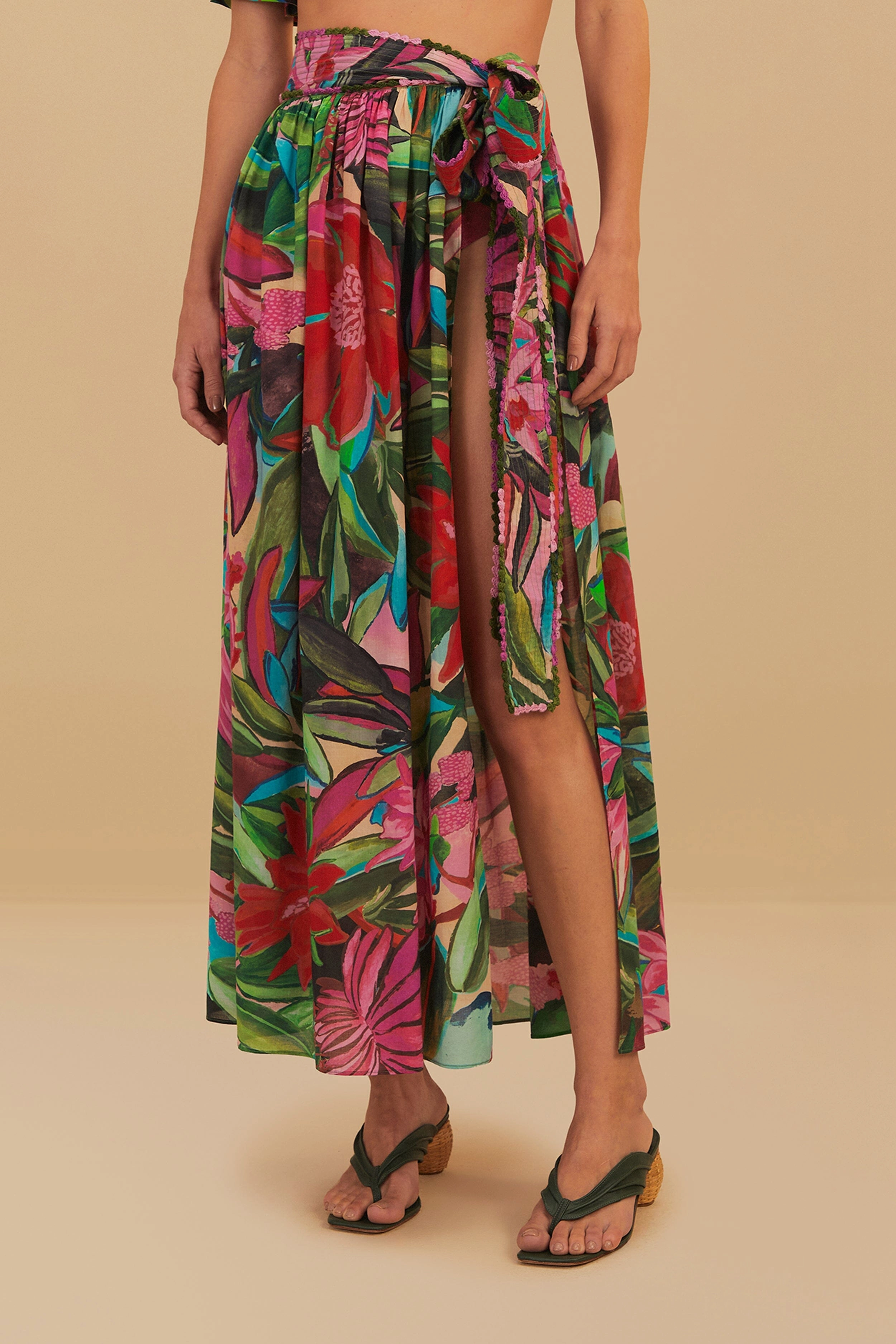 Jardin De Reve Midi Skirt Stretchy