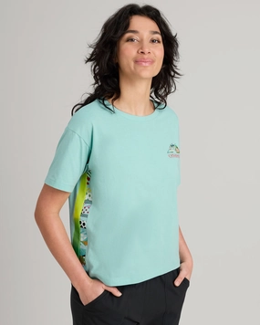 Comfort and Breathable Double Stitched Hem Jason Woodside Prism Women's Organic Cotton T-shirt - Splash