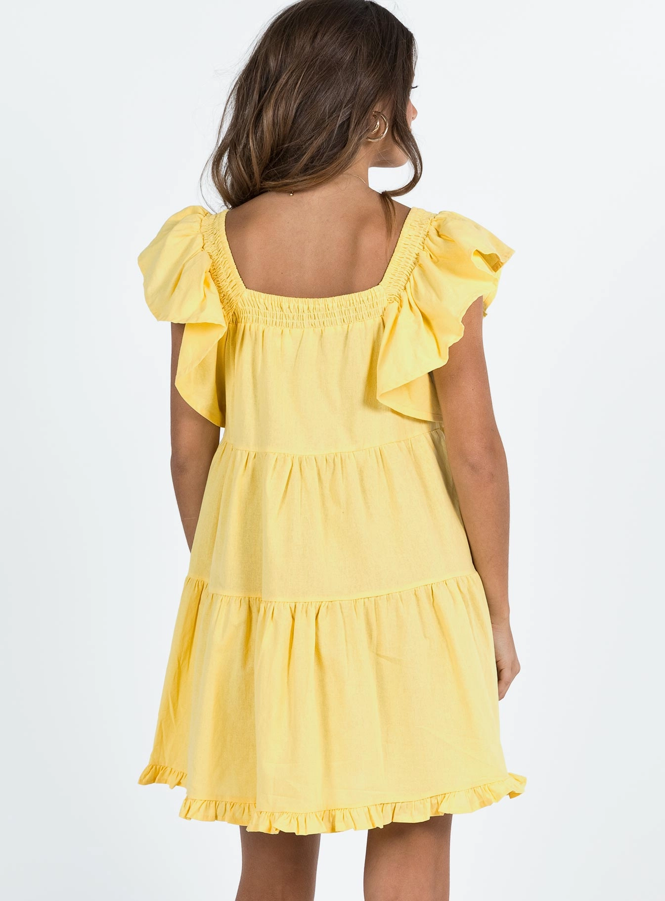Summer Outfit Fitted Neat Jayson Mini Dress Yellow