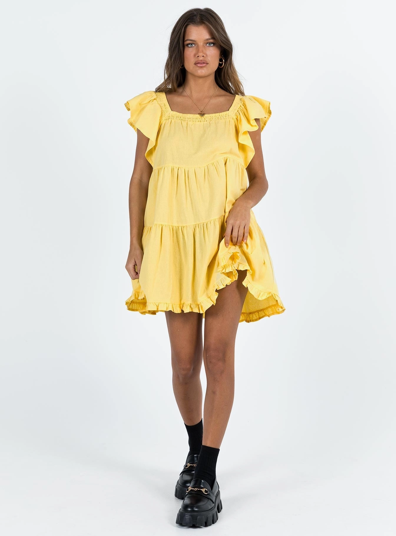 Casual Chic Wear Sleek Presence Jayson Mini Dress Yellow