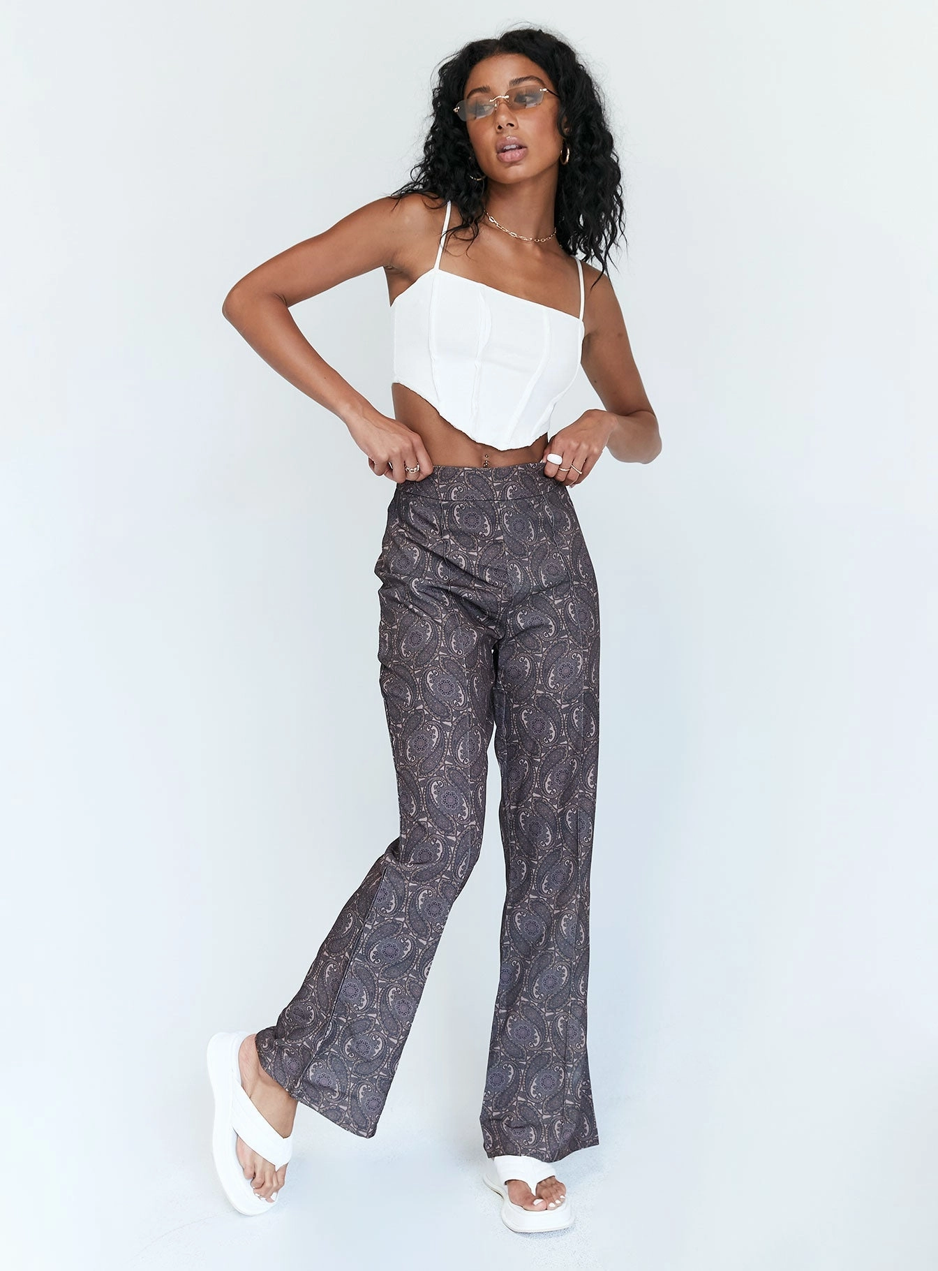 Jensen Paisely Pants Brown Movement Ready BreathableMaterial