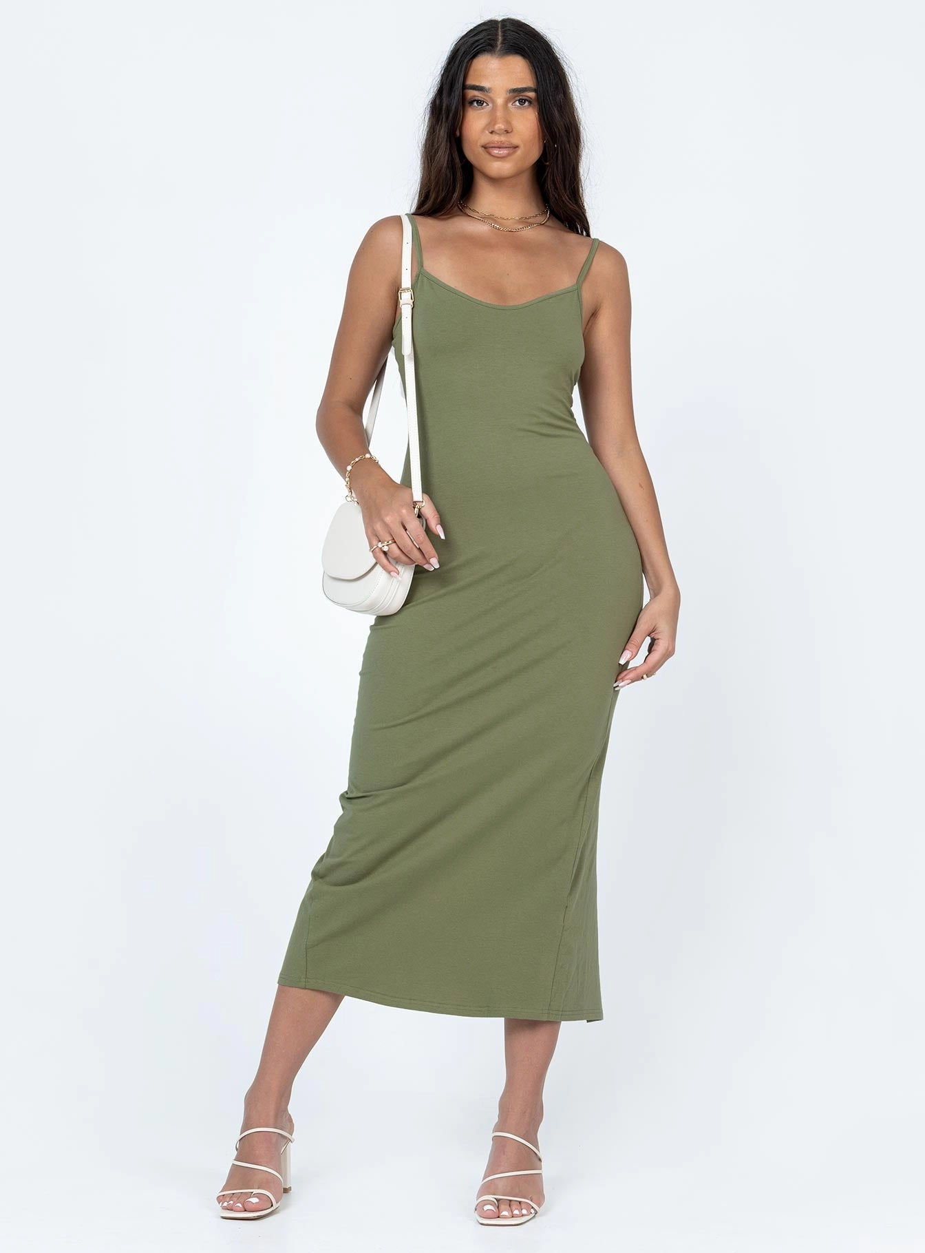 Transitional-Wear Mood Focused Jesy Maxi Dress Khaki
