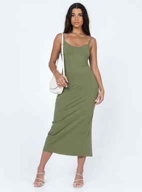 Olive Fresh Jesy Maxi Dress Khaki