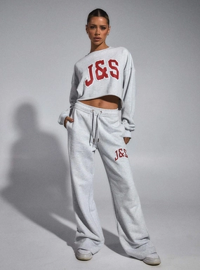 JGR & STN Double Play Trackies Snow Grey Marle Crisp Design Anti Slip Waistband