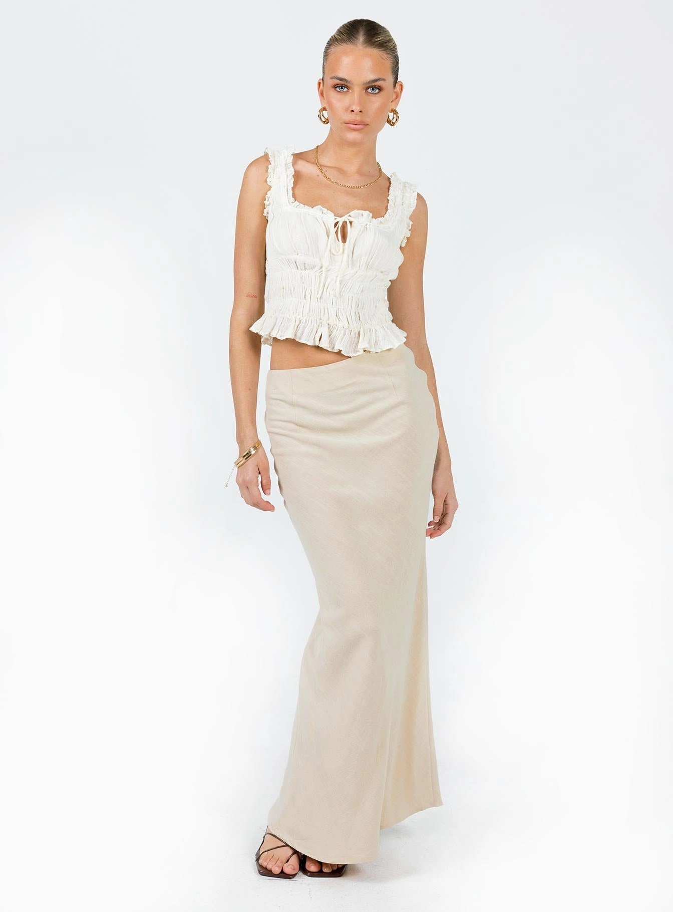 Neat Look Jodie Maxi Skirt Oatmeal