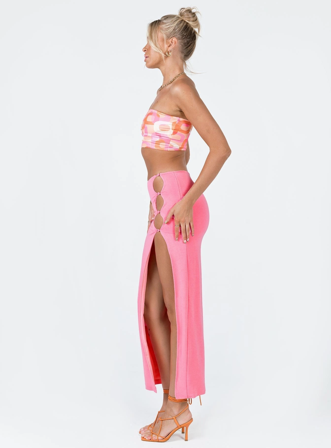 Seamless construction Jorde Knit Midi Skirt Pink