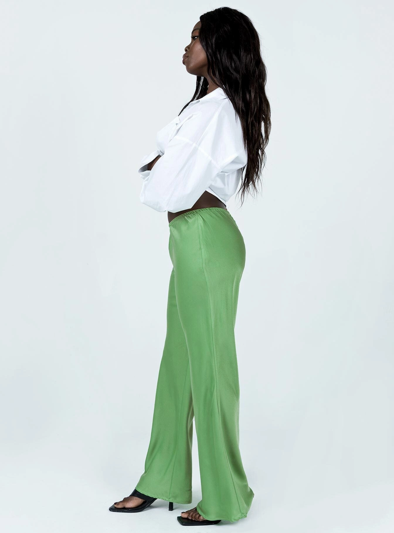 Joshua Low Rise Wide Leg Pants Green Perfect Design Comfortable Design