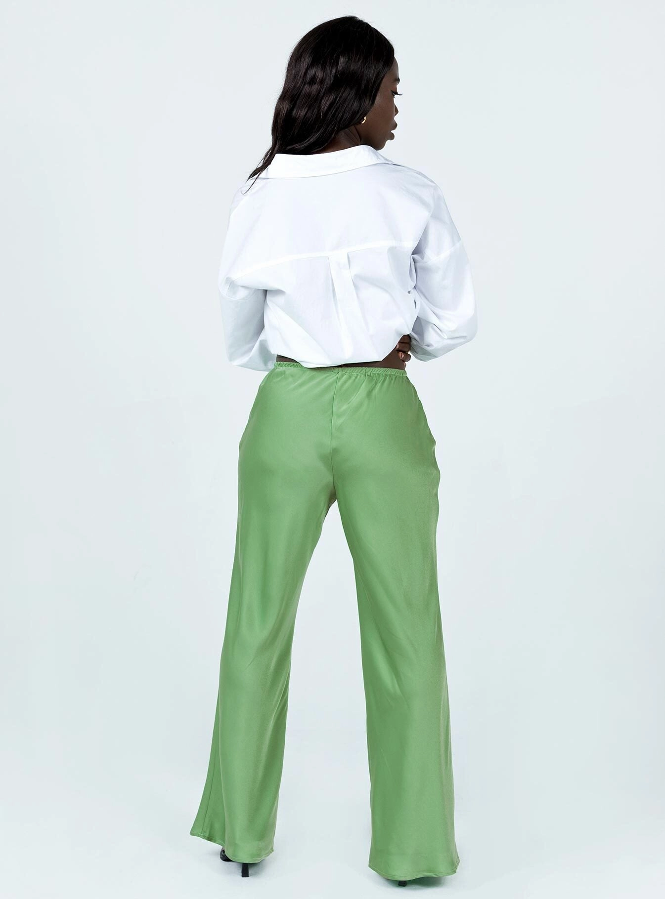 Quick Wash Joshua Low Rise Wide Leg Pants Green