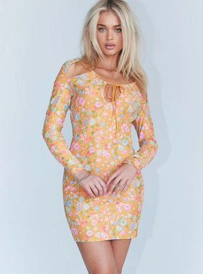 Juliette Mini Dress Orange Body Fit Travel Edge