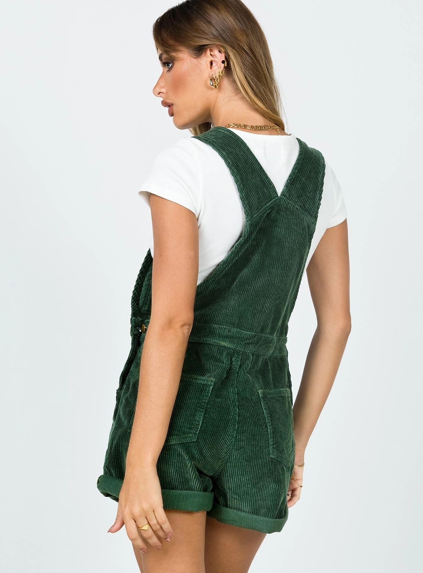 Elegant Piece Chilly Day Comfort Kacey Short Overalls Khaki