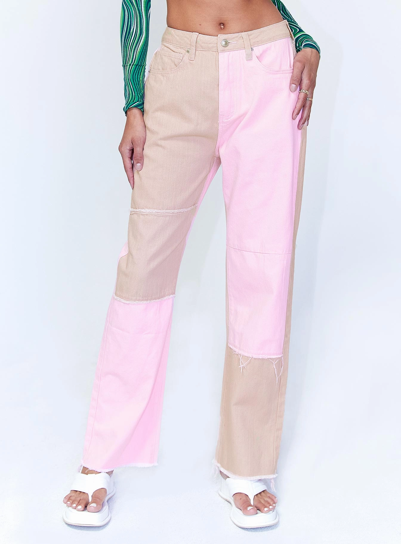 Regular Style Kaisha Denim Jeans Pink