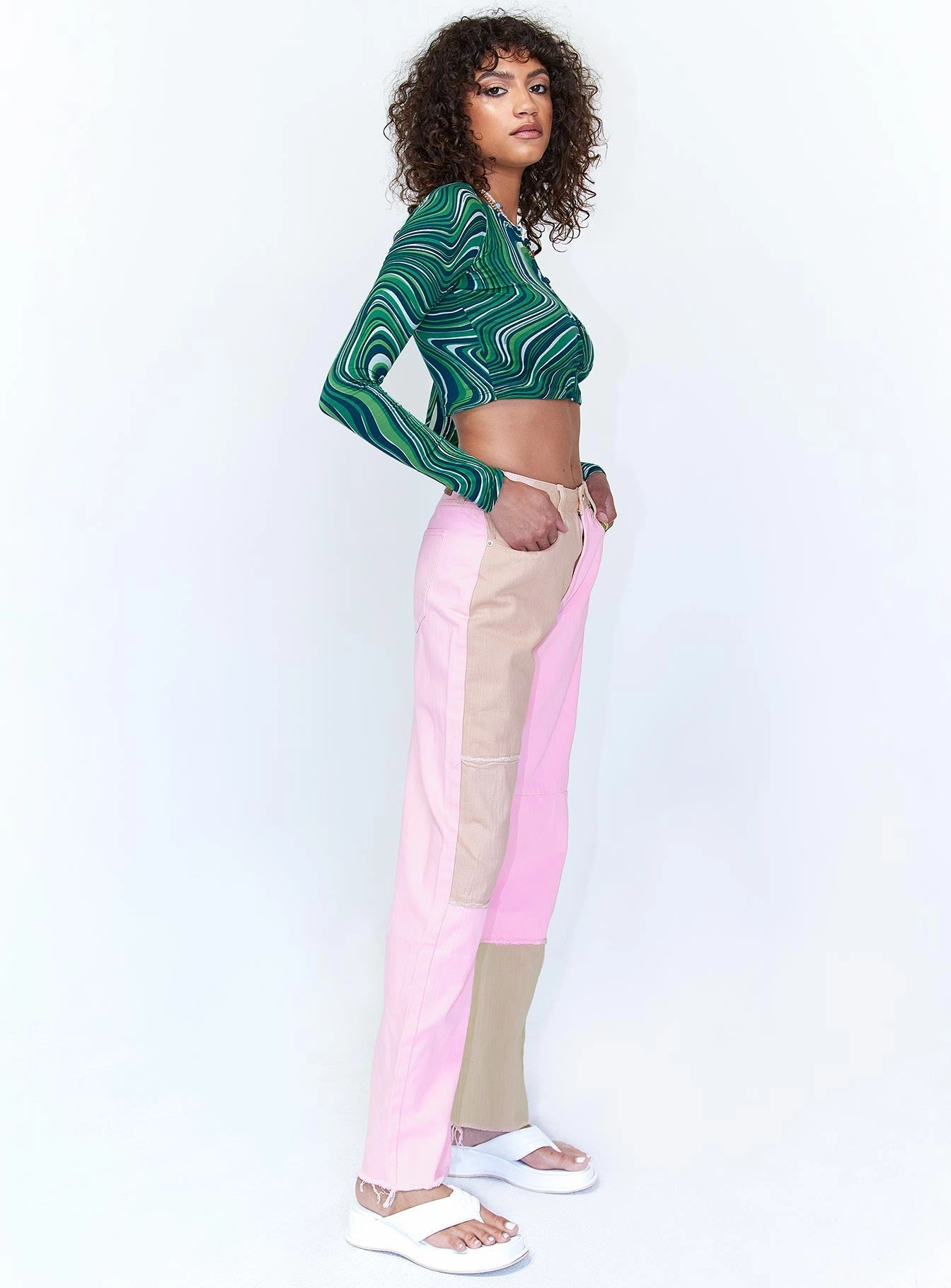 Relaxed Style Neutral Kaisha Denim Jeans Pink