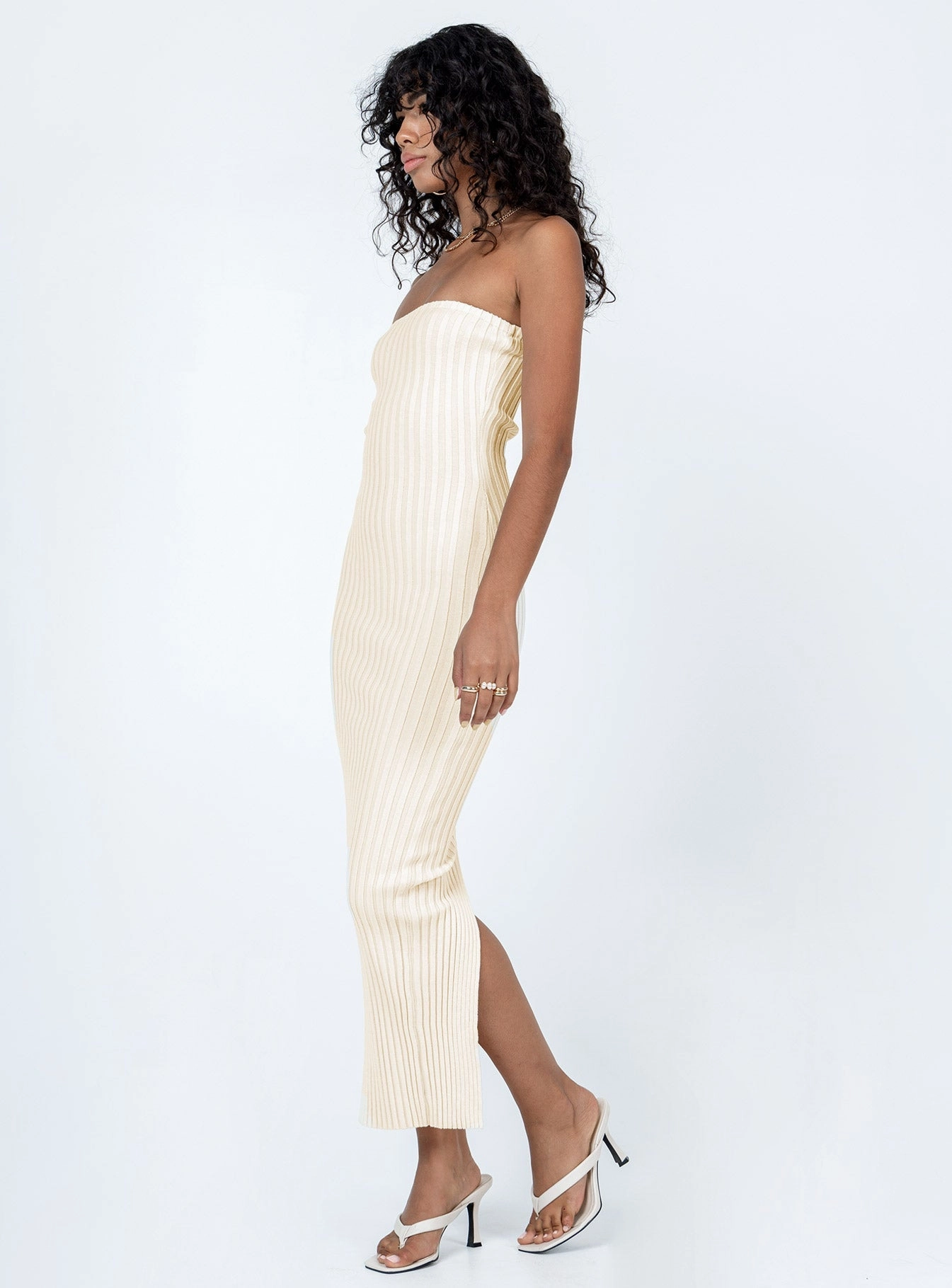 Clean Fit Kalla Midi Dress Beige