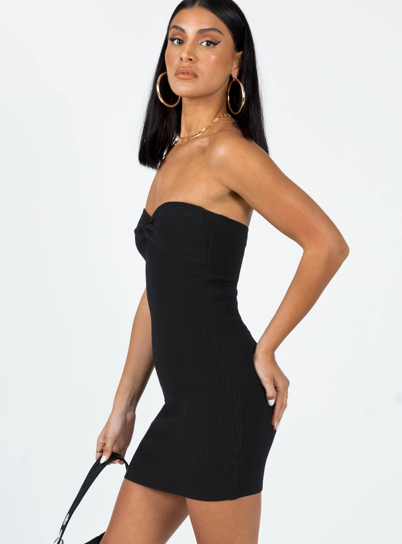 Bright Mood Coral Soft Kallister Mini Dress Black