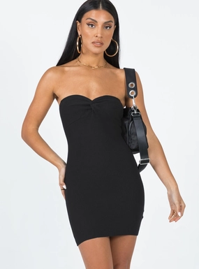 Kallister Mini Dress Black Sleek Silhouette Moment Glow