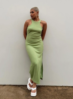 High Neck Kamala Maxi Dress Green