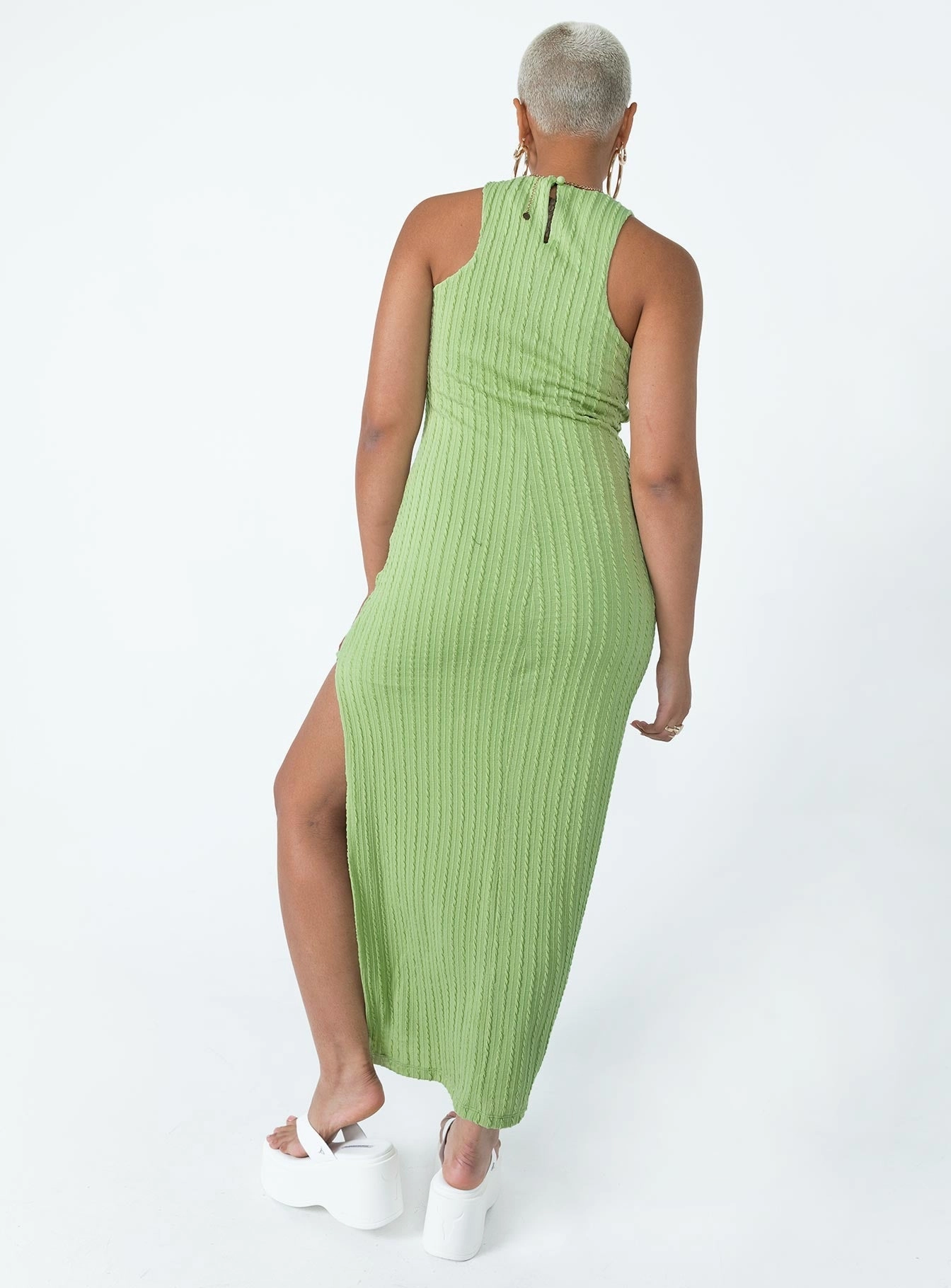 Kamala Maxi Dress Green Playful touch knee-length