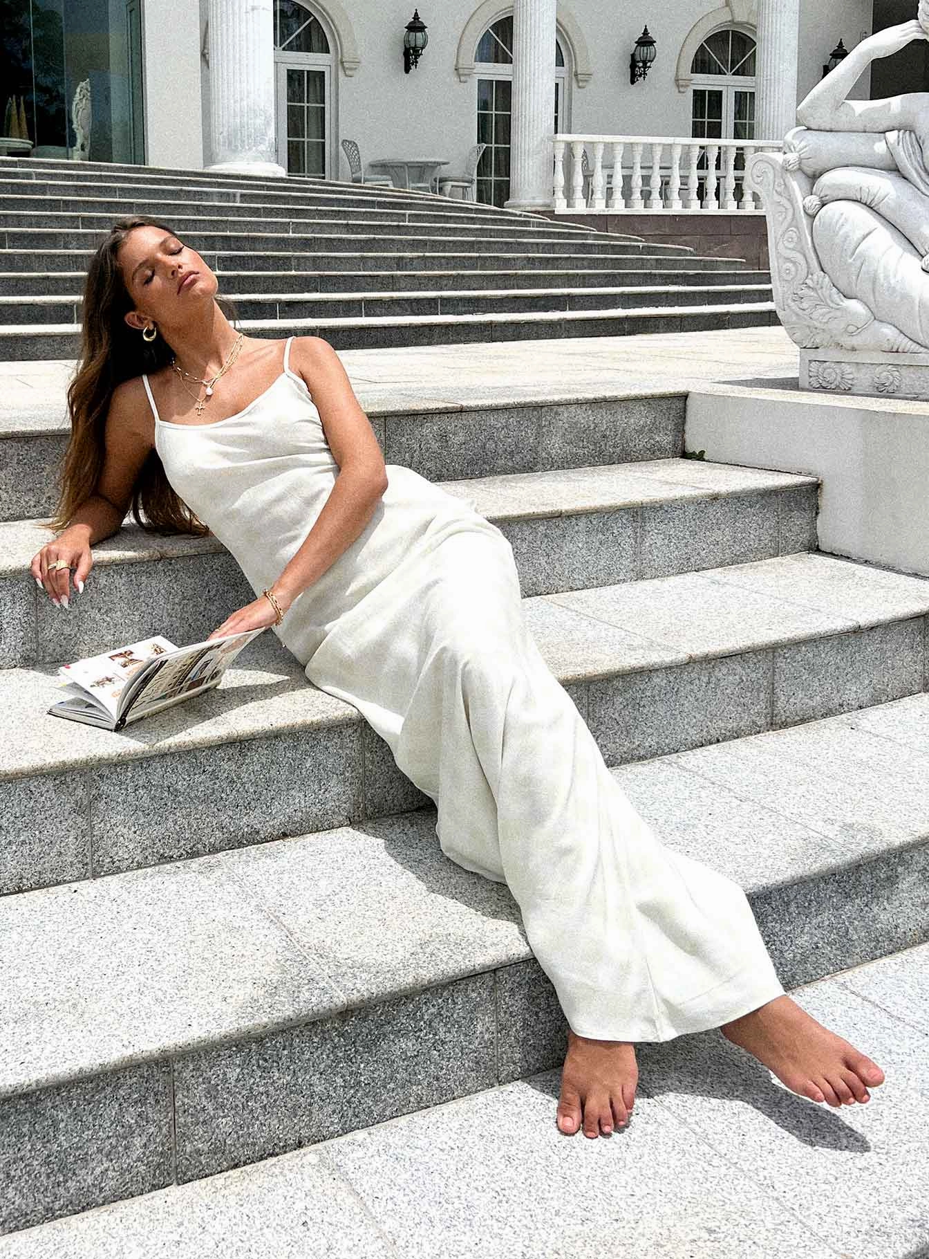 Formal Outfit Breeze Grace Karamu Maxi Dress Cream