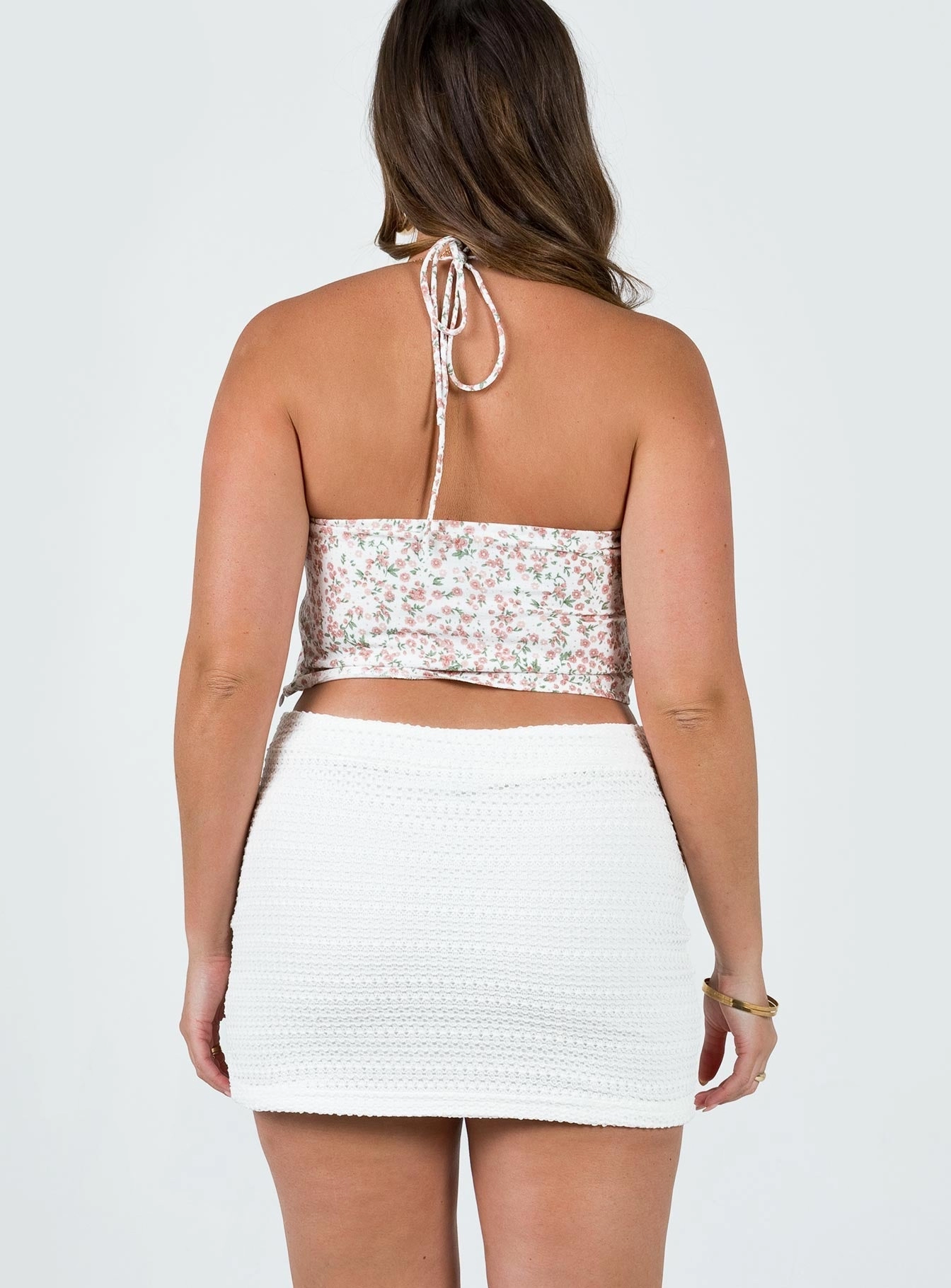 Karine Mini Skirt White birthday party Fresh Texture