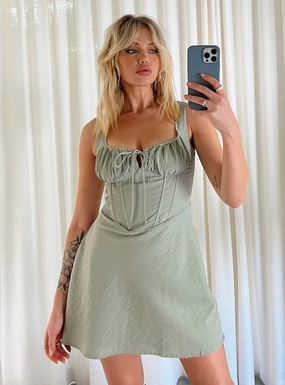 Relaxed Design Kavey Mini Dress Sage