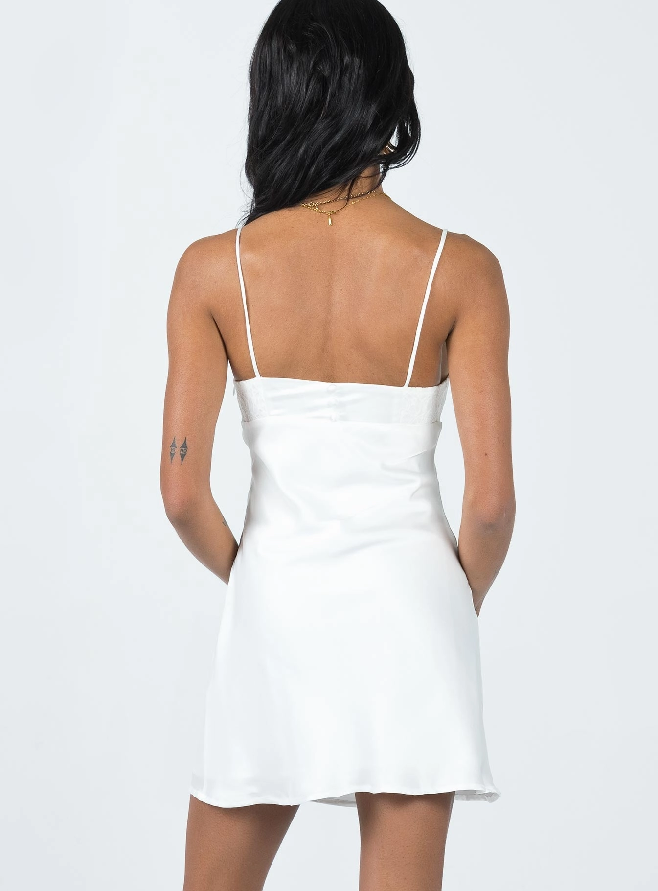 Kaylah Mini Dress White Fit Base Soft Shine
