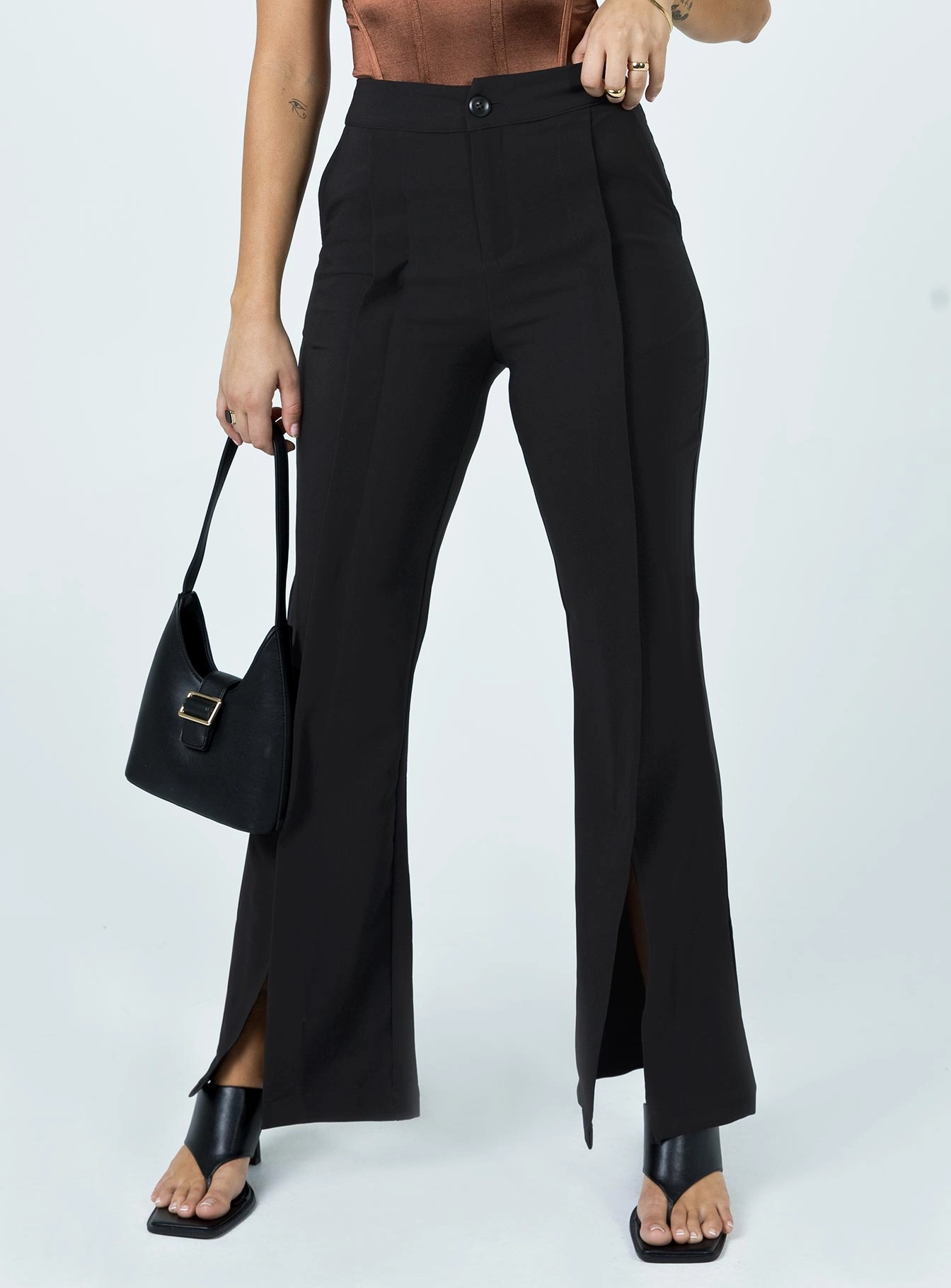 Kaylen Pants Black Fashion Stretch HiddenDrawcord