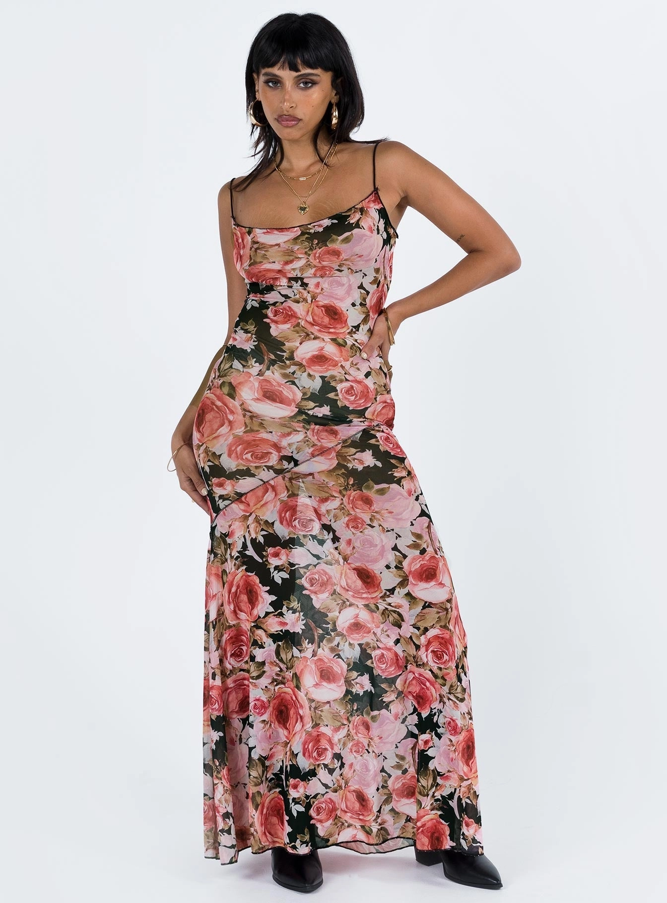 Relax Piece Lace Accent Kelian Maxi Dress Multi