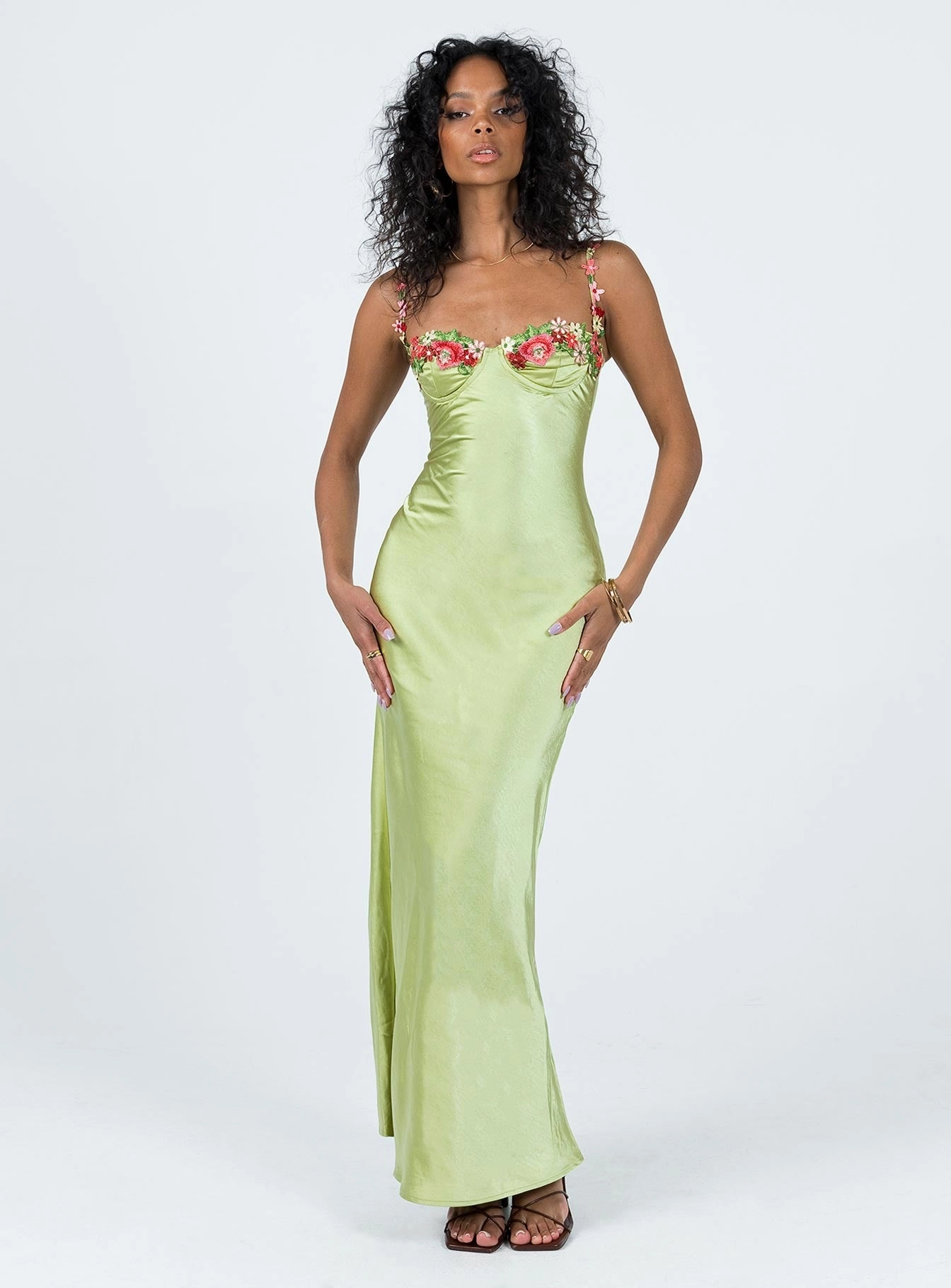 Bare Arm Pastel Sky Kenzie Maxi Dress Green