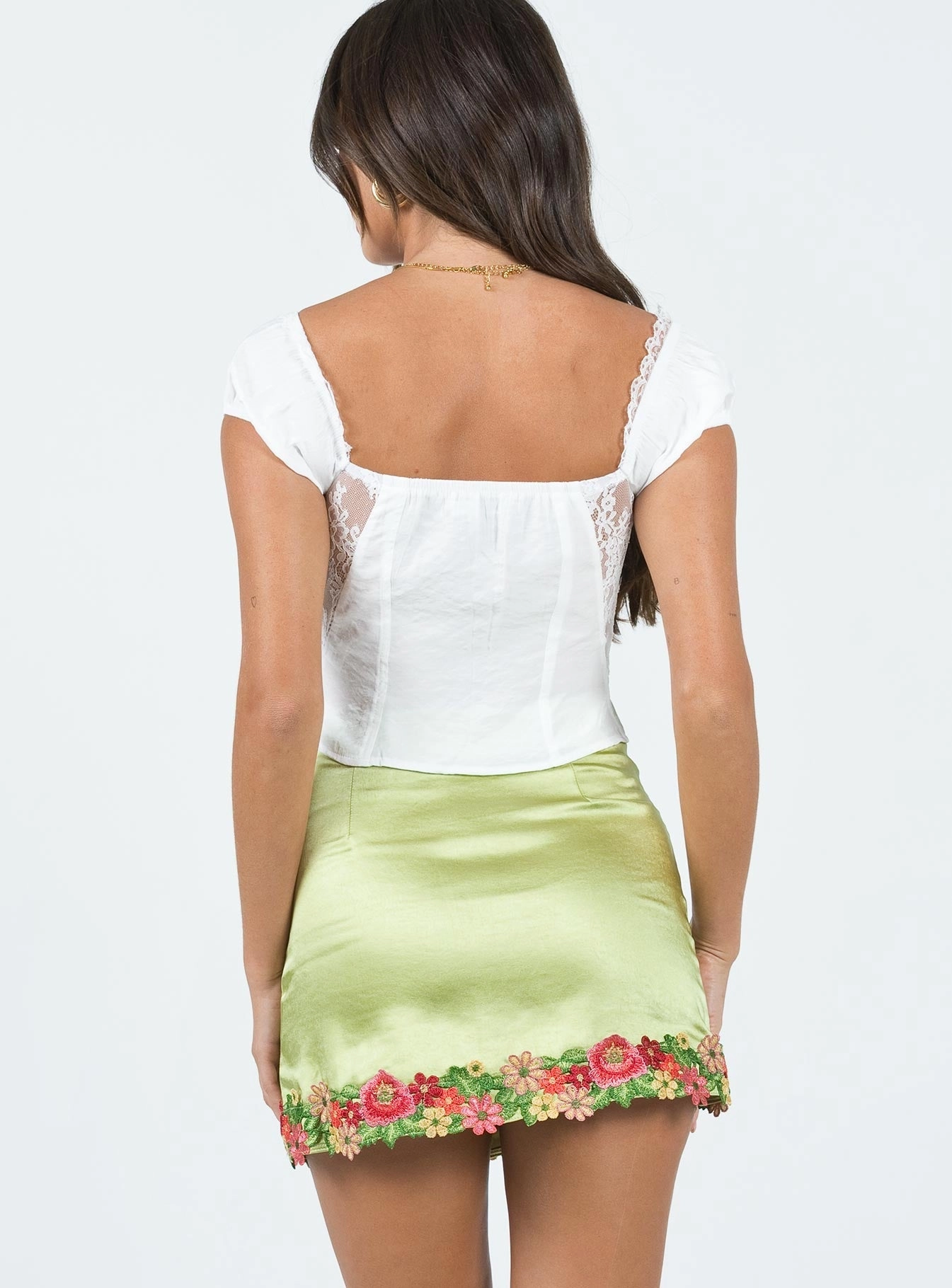 Light Mood Button Details Kenzie Mini Skirt Green