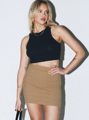 Foldable Packability Kiarne Mini Skirt Beige