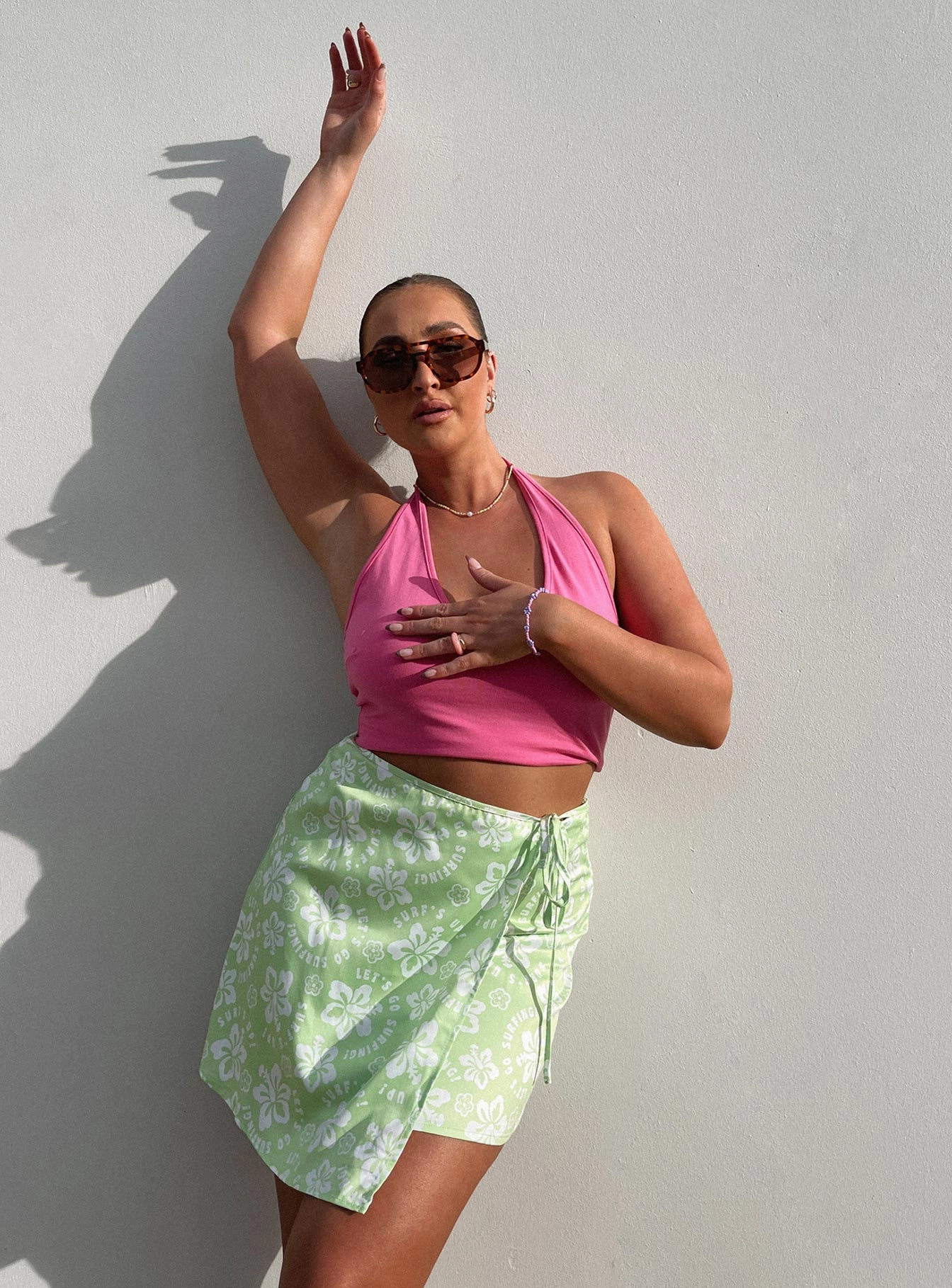 Kiki Mini Skirt Green All Day Fit Fold Over Design
