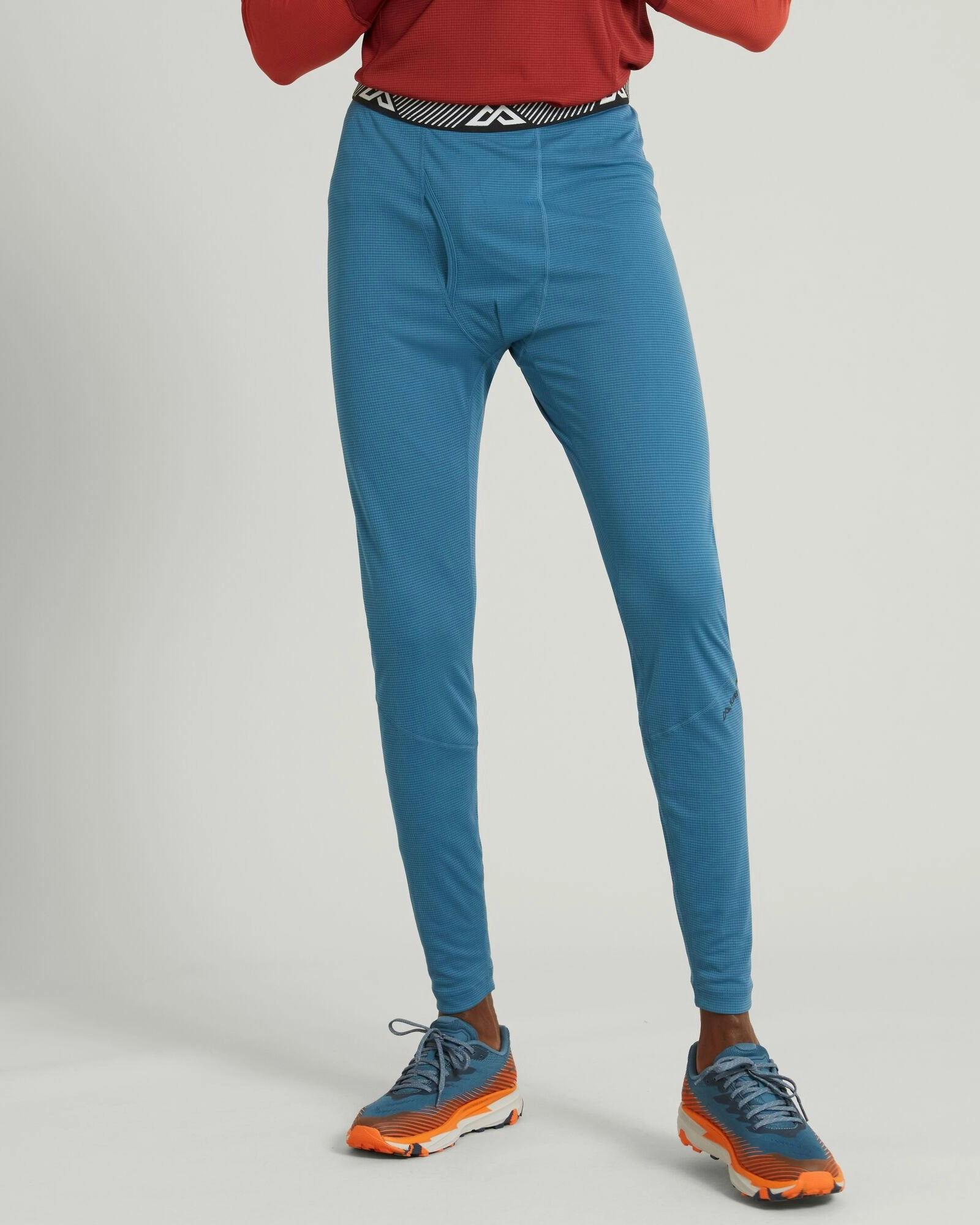 Four Way Stretch Fabric Anti Pilling Treatment KMDAction Men's Long Johns Pants - Steel Blue