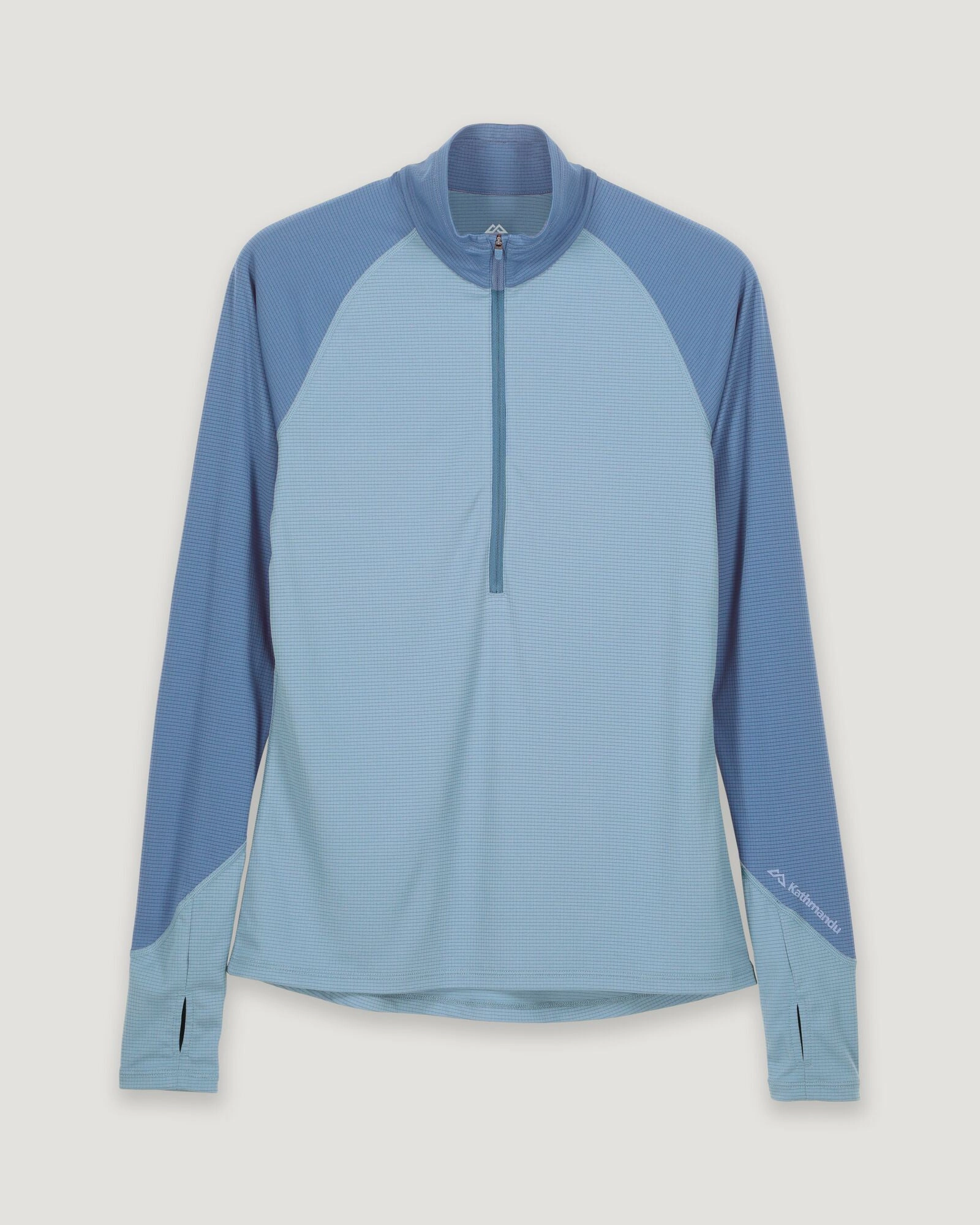 KMDAction Women's Long Sleeve Quarter Zip Top - Moonlight/Bluehaze Moisture Wicking Fabric Quick Refresh Material