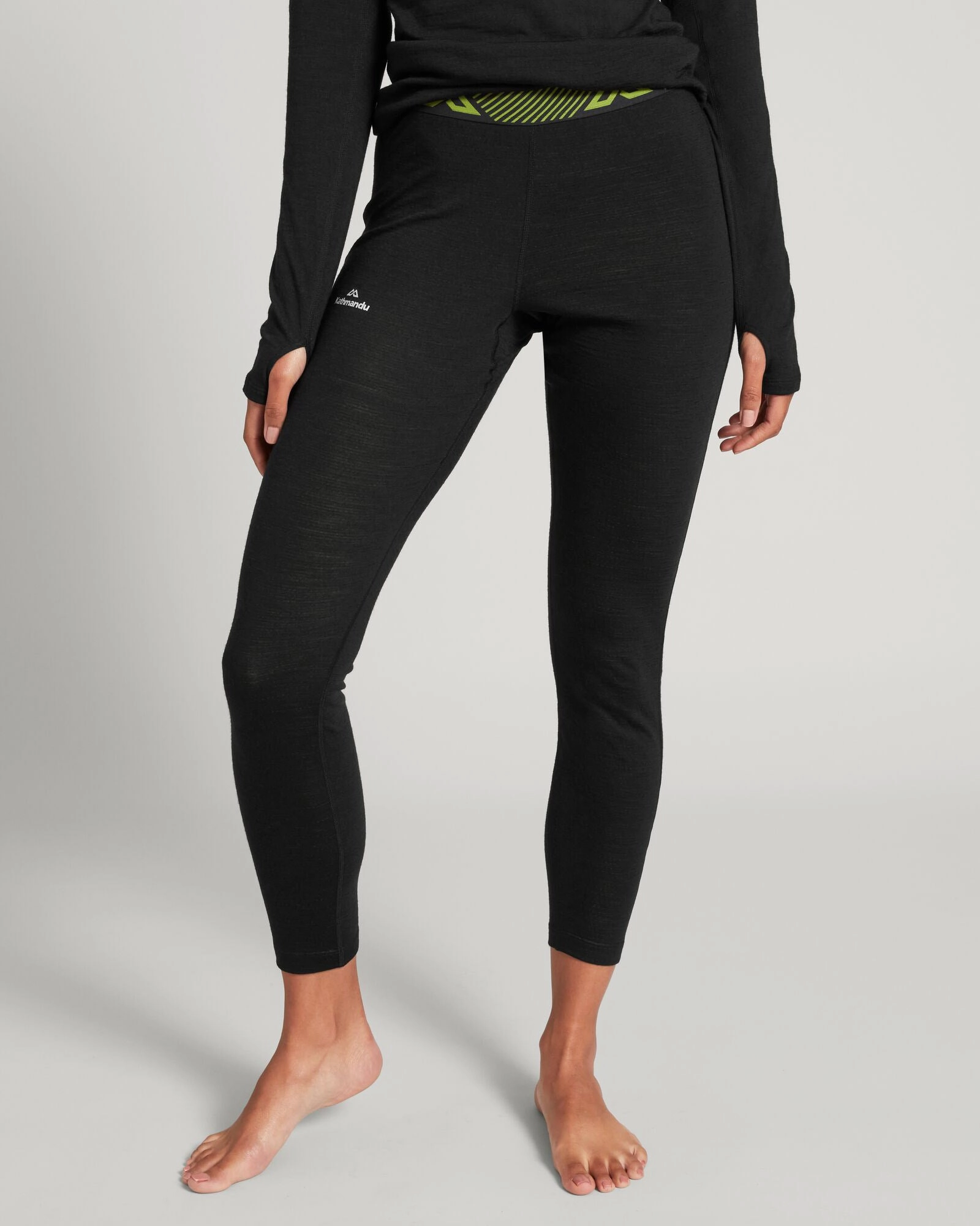 KMDAscent Women's Leggings - Black/Icon Green Non Restrictive Fit