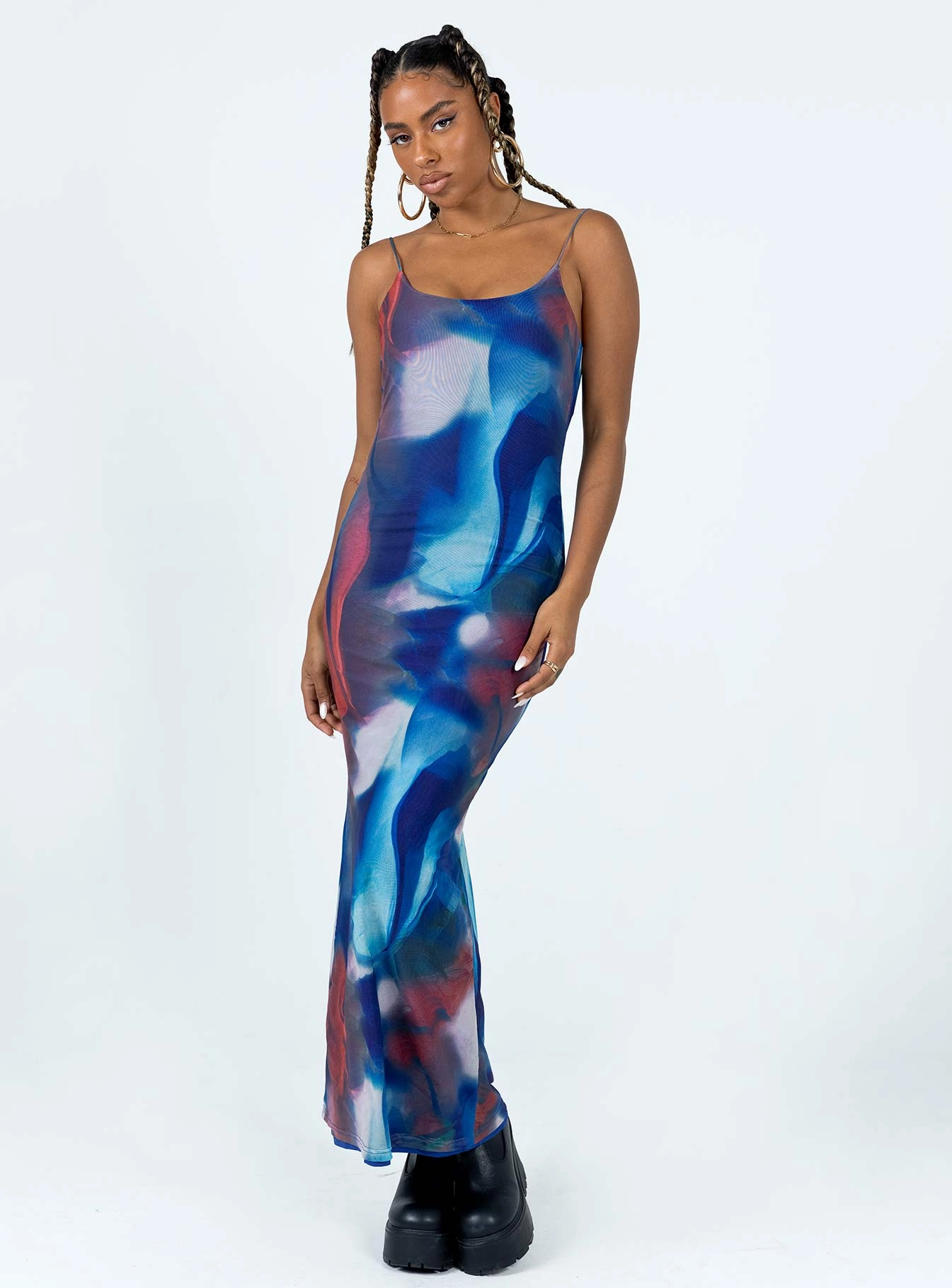 Knox Maxi Dress Blue Multi Flared shape Classic structured dress