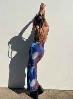 Comfortable fit dress for all body types Lightweight warm-weather dress Knox Maxi Dress Blue Multi