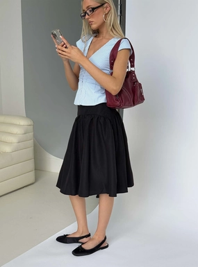 Machine wash safe Kodee Midi Skirt Black