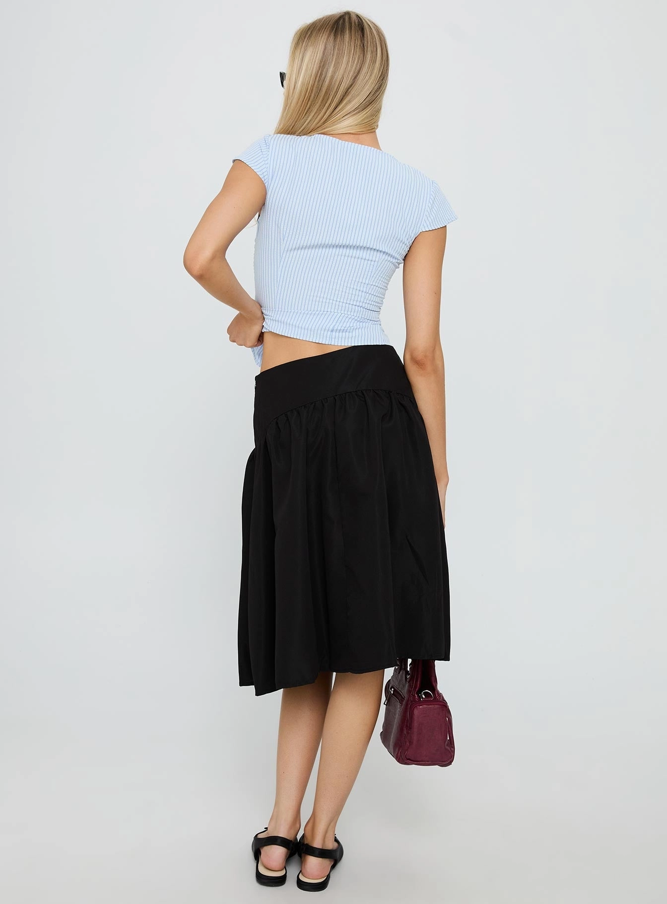 Kodee Midi Skirt Black Neat Mood Synthetic Blend