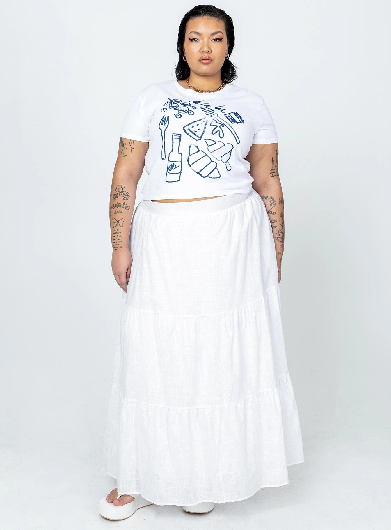 Korban Maxi Skirt White Curve Relaxed Feel Smart Comfort