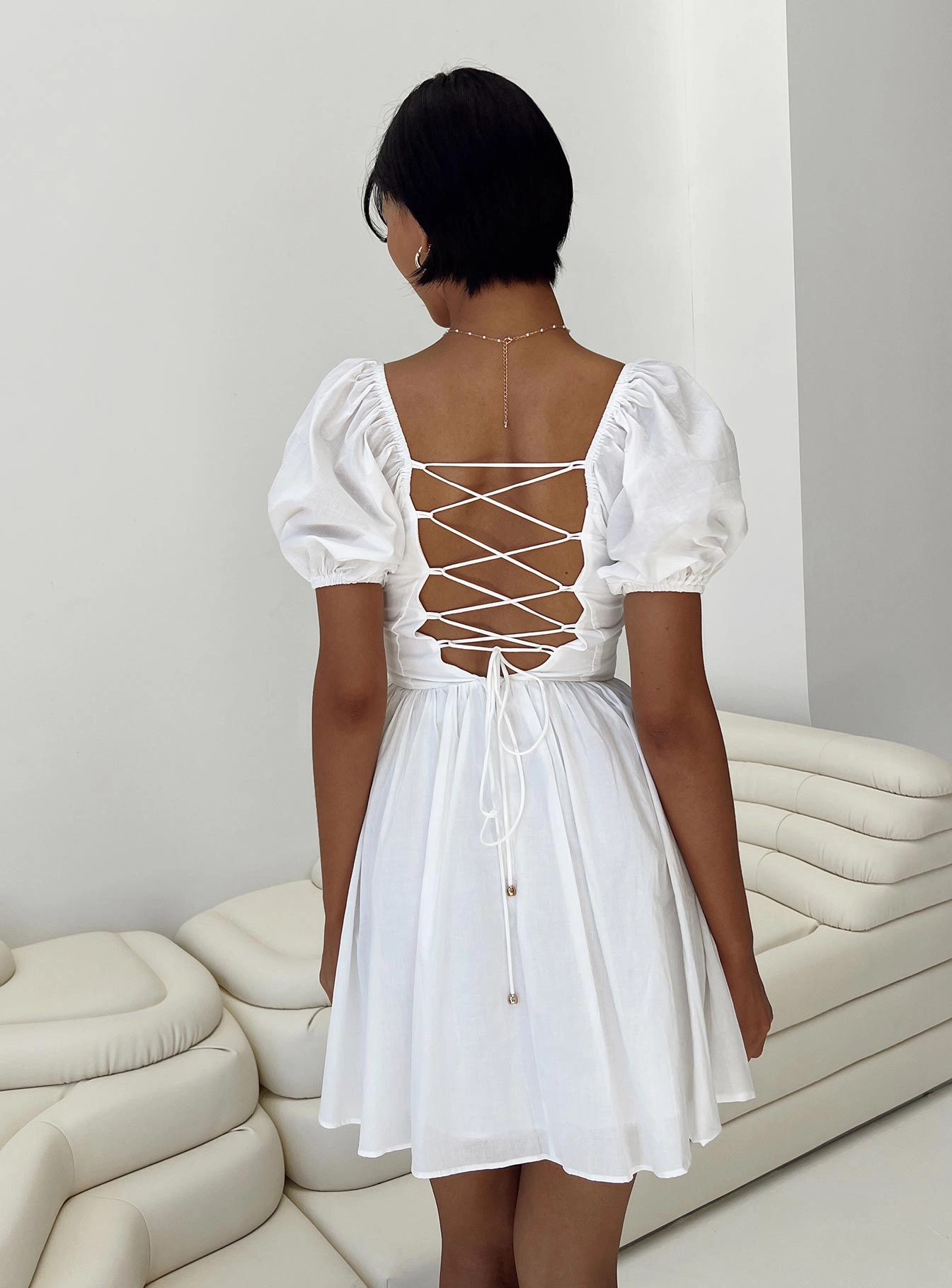 Beauty Feel Krysten Mini Dress White
