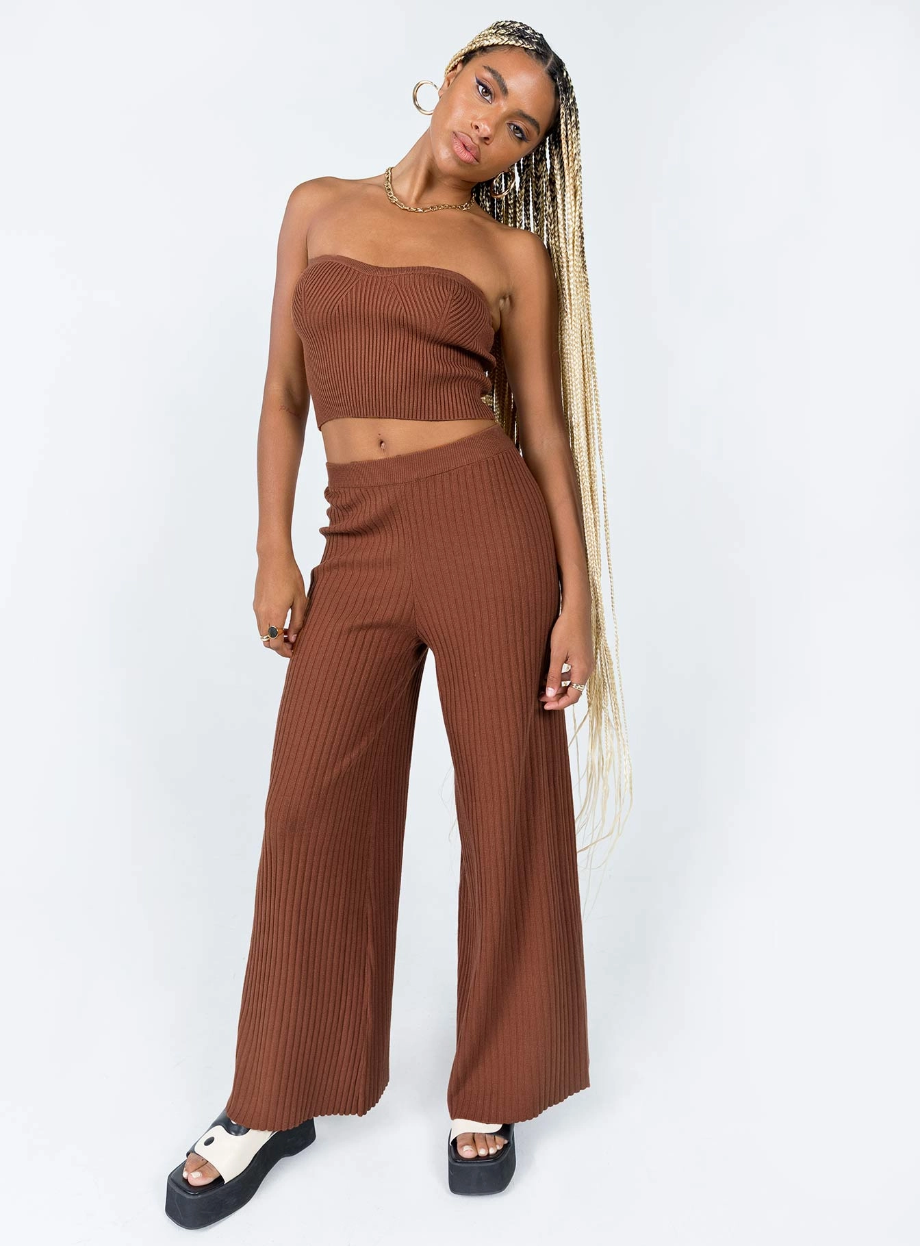 Kylie Set Brown Versatile Look Comfort Waist