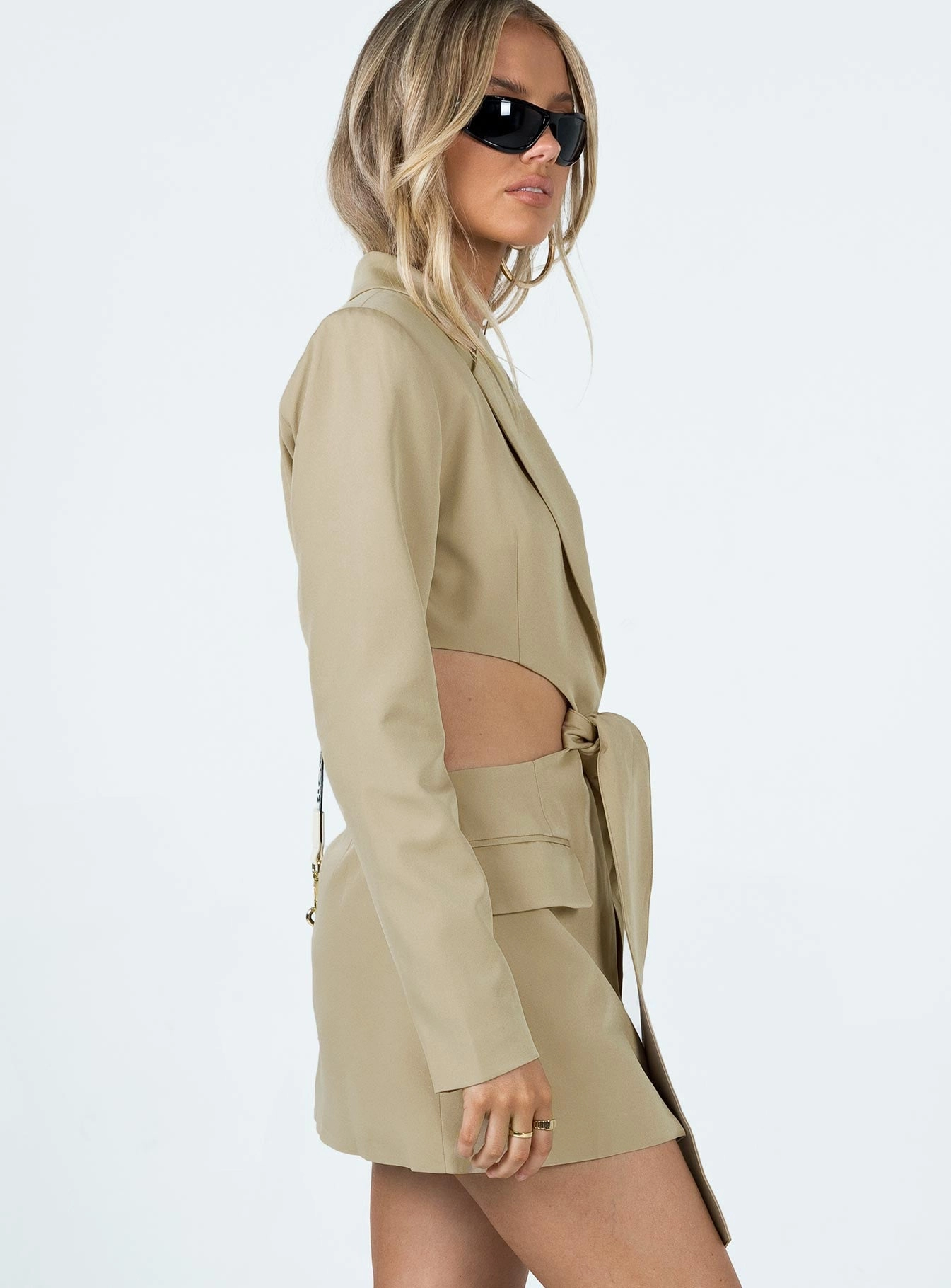 LA Confidential Mini Dress Camel Slim Silhouette